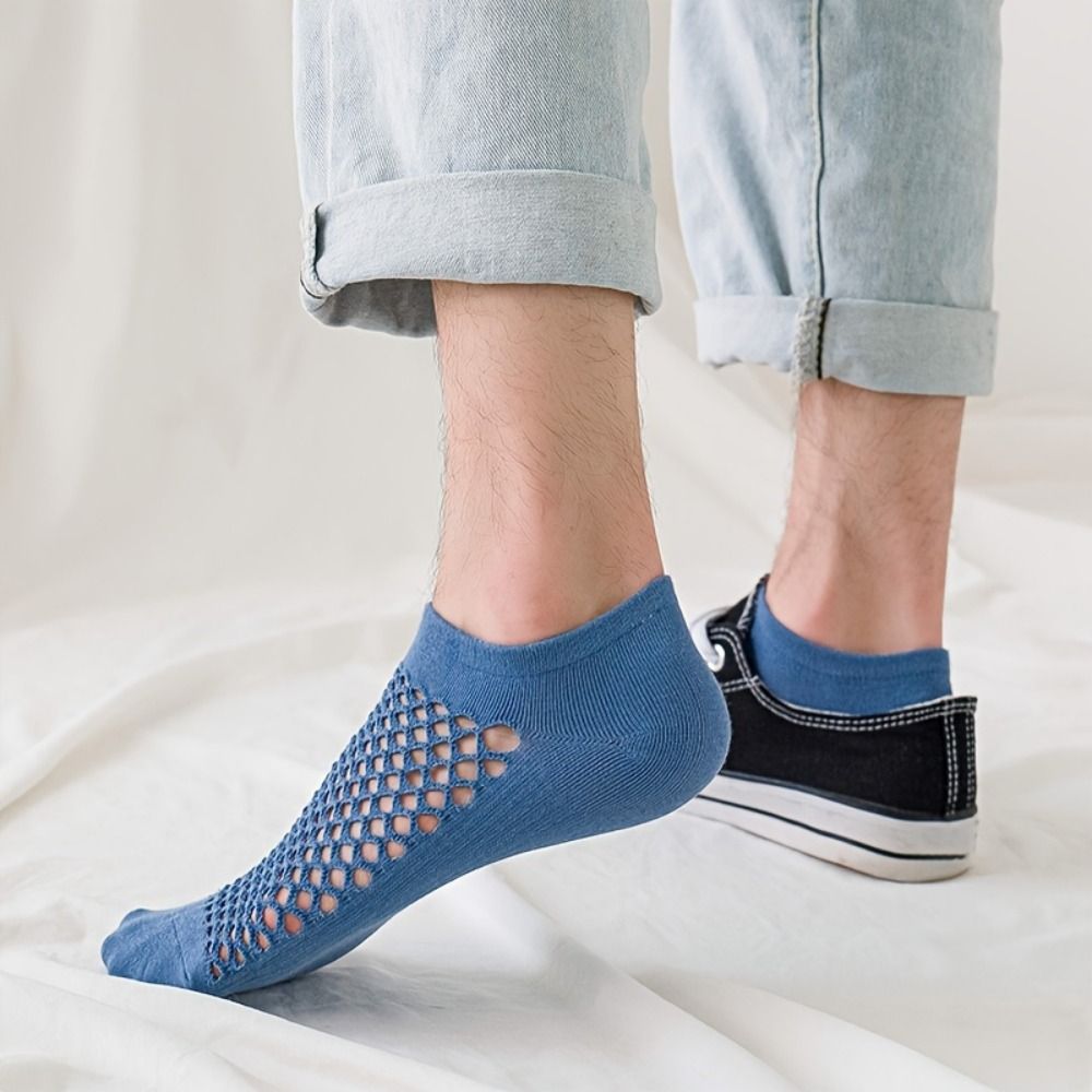 Ankle Sock Low Cut - Modische Herrensocken mit Hohldesign, Dünne Einfarbige