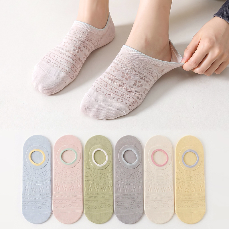 Invisibility Sock Loafer - 6 Paar unsichtbare Damensocken aus Spitze,