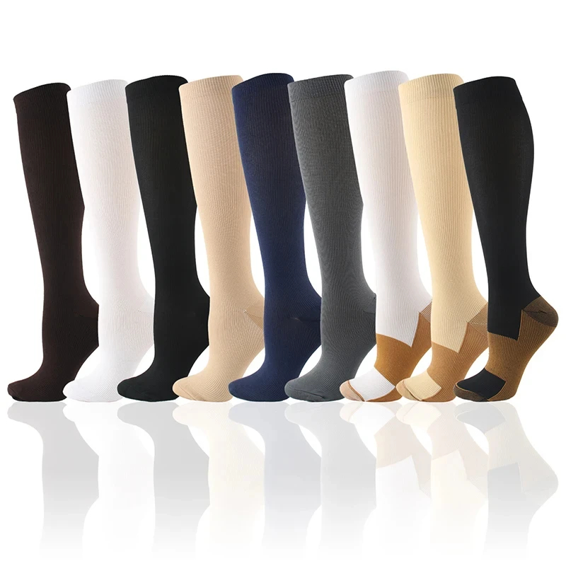 Compression Sock Medical - Kompressionssocken, medizinische einfarbige Krampfadern, Durchblutung, knielange