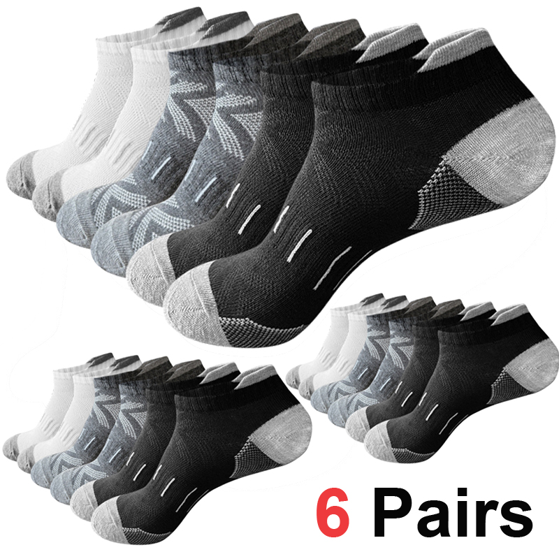 Ankle Sock Low Cut - 6 Paar Herren-Söckchen mit Pfeilmuster, atmungsaktiv,