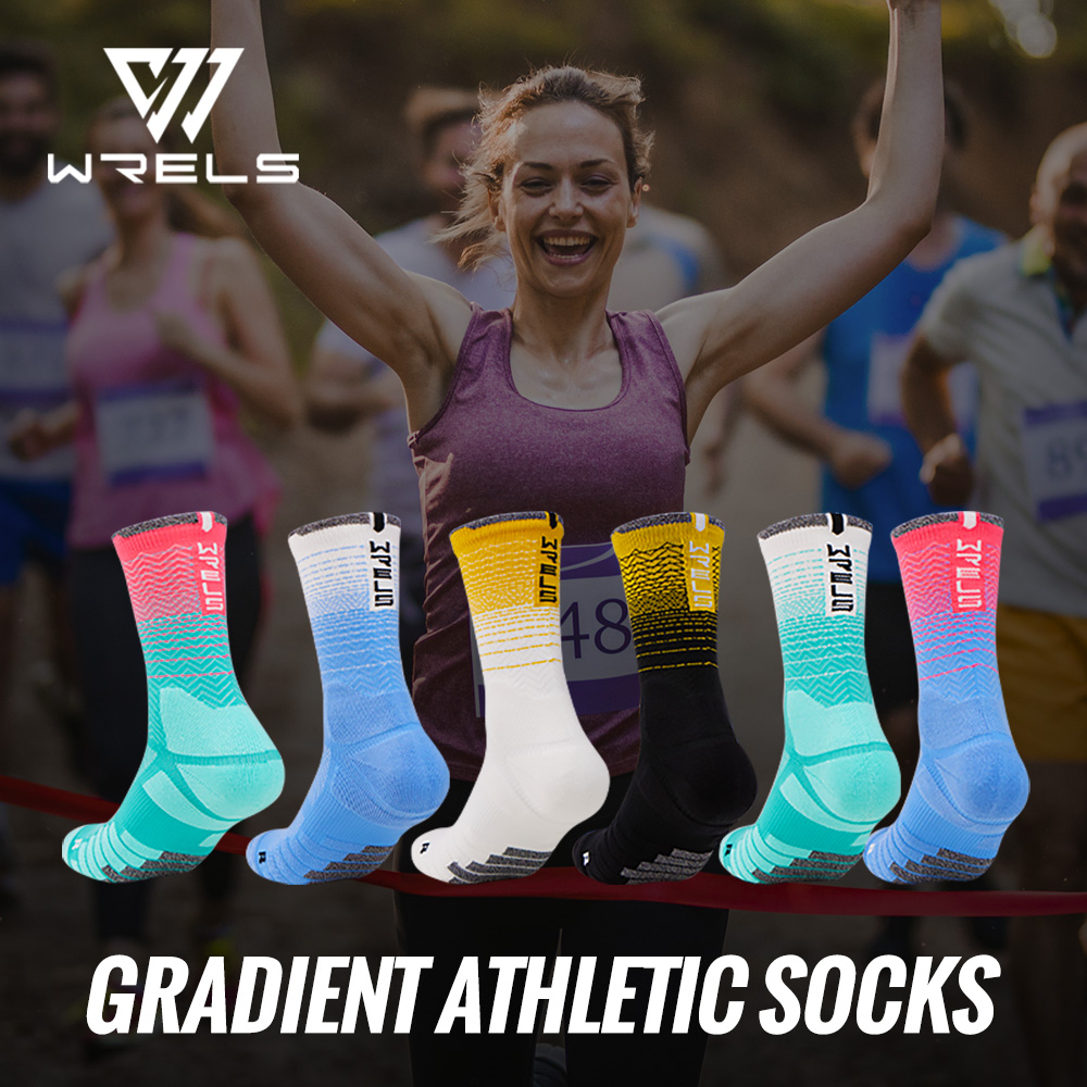 Athletic Sock Cushion - WRELS 1/2/3 gepolsterte Sport-Sportsocken, atmungsaktive Laufsocken,