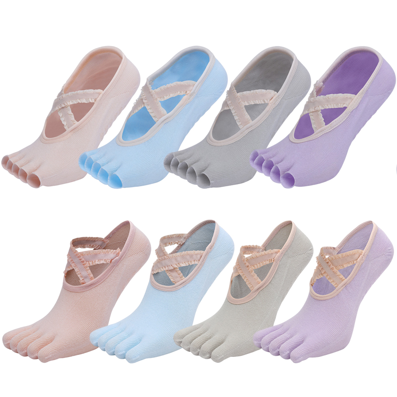 Toe Sock Split - Fünf Finger Yoga Socken Spitze Kreuz